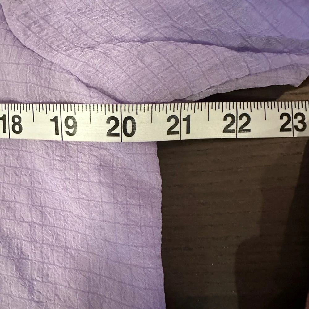 ASTR The Label Purple Textured V-Neck Puff Sleeve Top XL - Picture 6 of 11